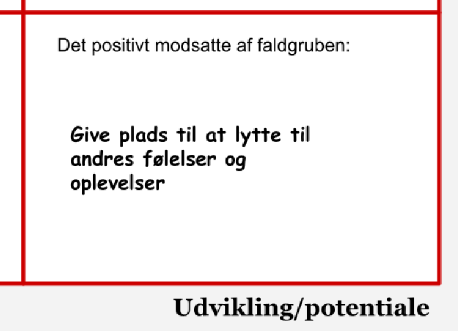 Udsnit af kernekvadrantskema - udviklingspotentiale